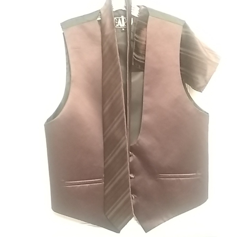 MENS eggplant satin vest set